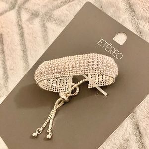 • NEW • Silvertone & Crystal Cup Chain Bracelet